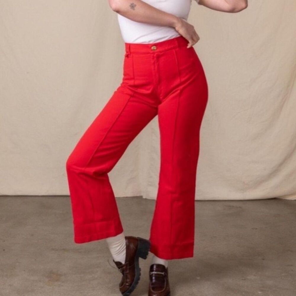 Big Bud Press High-Waist Red Wide-Leg Pants